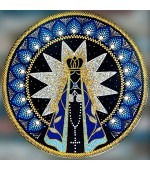 Mandala Nossa Senhora Aparecida Porcelana Enfeite Parede Cerâmica 